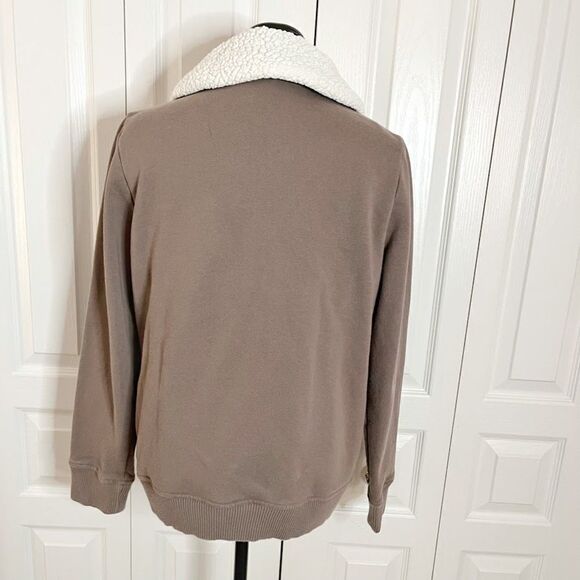 Gap Faux Sherpa Collar Aviator Pilot Biker Moto Double Breasted Button Jacket - Picture 3 of 16